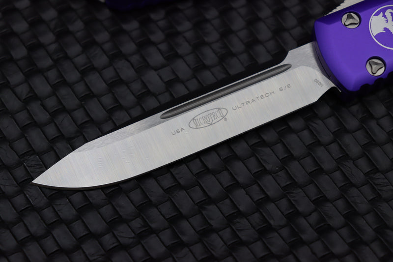 Microtech Ultratech Single Edge Satin Standard & Purple 121-4PU