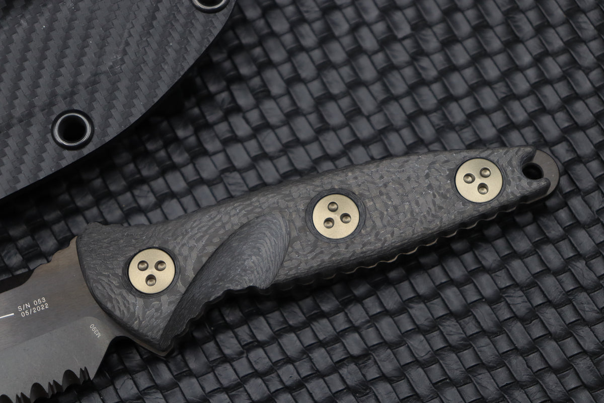 Microtech Socom Alpha Mini Tanto Fully Serrated Black DLC & Carbon Fib