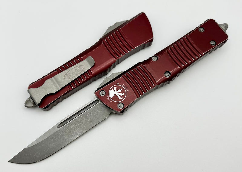 Microtech Combat Troodon Single Edge Apocalyptic & Distressed Merlot 143-10DMR