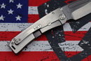 Medford Marauder H Violet w/ Faced Silver Flats Handles, Violet Clip & S35VN Tumbled Drop Point