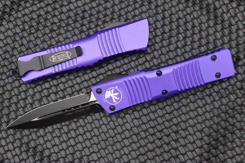 Microtech Combat Troodon Purple w/ Double Edge Black Standard 142-1PU