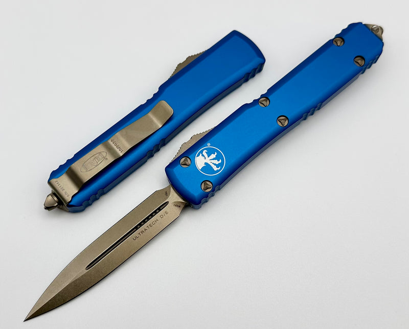 Microtech Ultratech w/ Double Edge Bronze & Blue 122-13BL