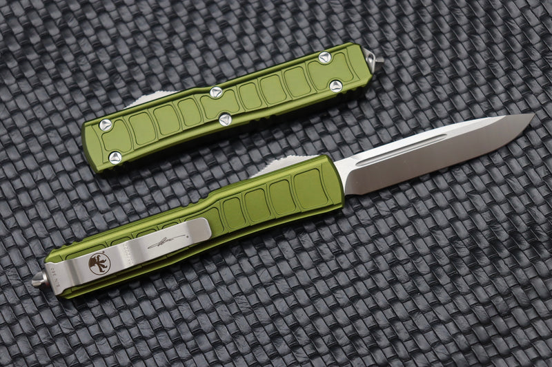 Microtech Ultratech 2 Step Side Single Partial Satin & OD Green Signature Series 121II-4ODS
