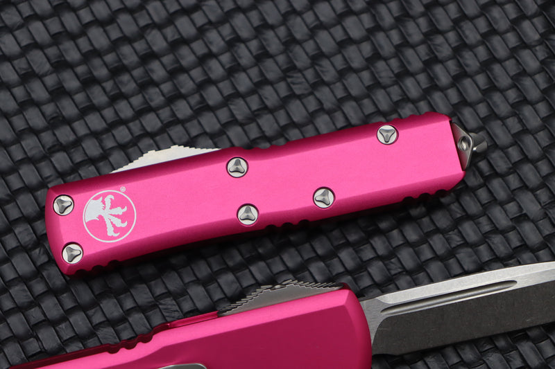 Microtech UTX-85 Single Edge Stonewash Standard & Pink 231-10PK