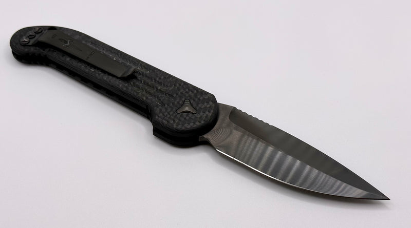 Marfione Custom Knives LUDT DLC Hand Satin w/ Carbon Fiber & DLC Ringed Hardware