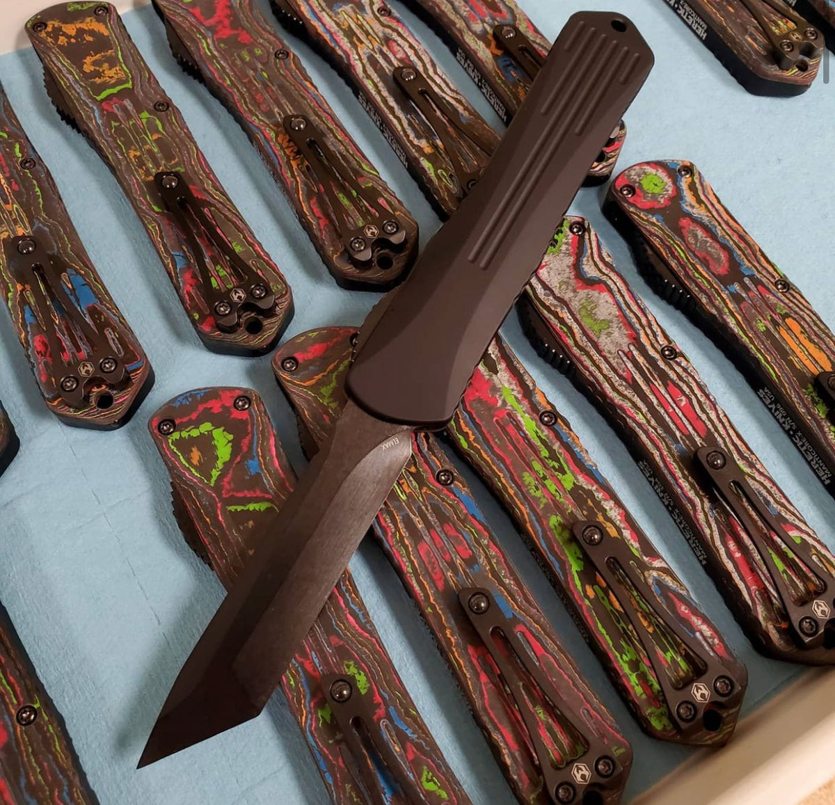 NA5694 GLEN HUNTER Otard MEUKOW など 9本セット Heretic Knives Manticore X Awesome 80s Camo-Carbon Handle & DLC Tanto