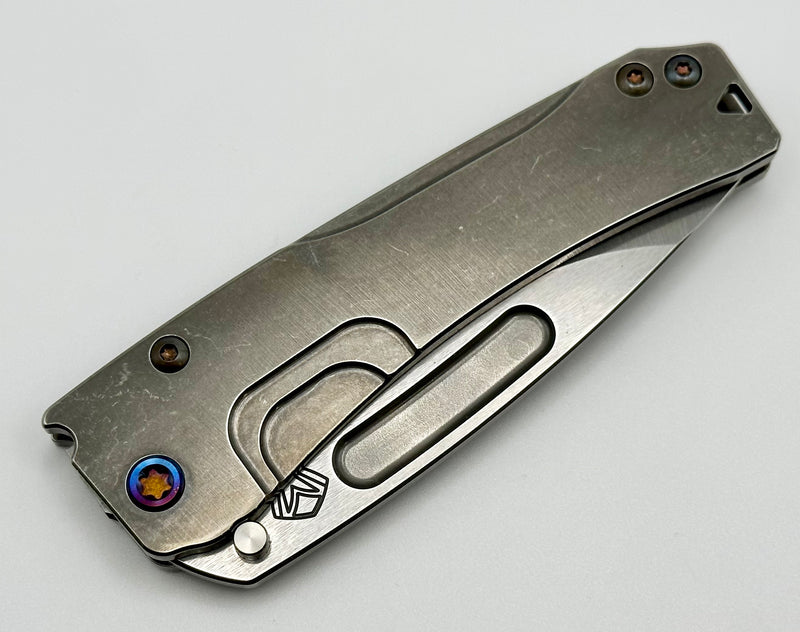 Medford Knife Slim Midi S45 Tumbled Drop Point w/ Tumbled Handles & Flamed Hardware/Clip