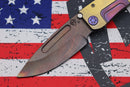 Medford Marauder H Violet Handles w/ Faced/Bronze Flats, Violet Hardware/Clip & S35VN Vulcan Drop Point