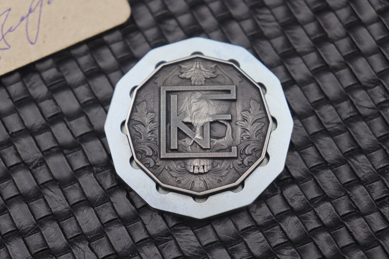 Custom Knife Factory Clown Titanium Engraved Coin