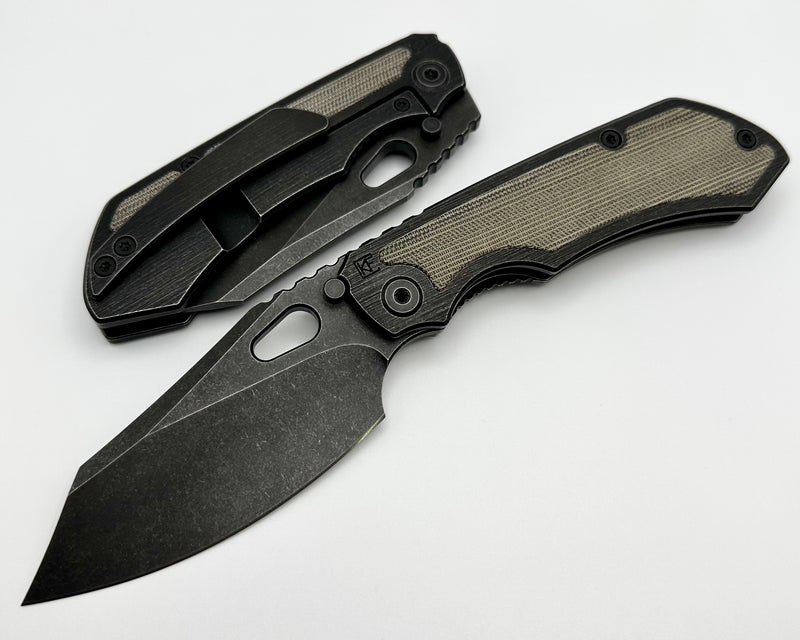 Custom Knife Factory Evo 3.0D Blackwash Micarta Inlaid w/ Blackwash M390