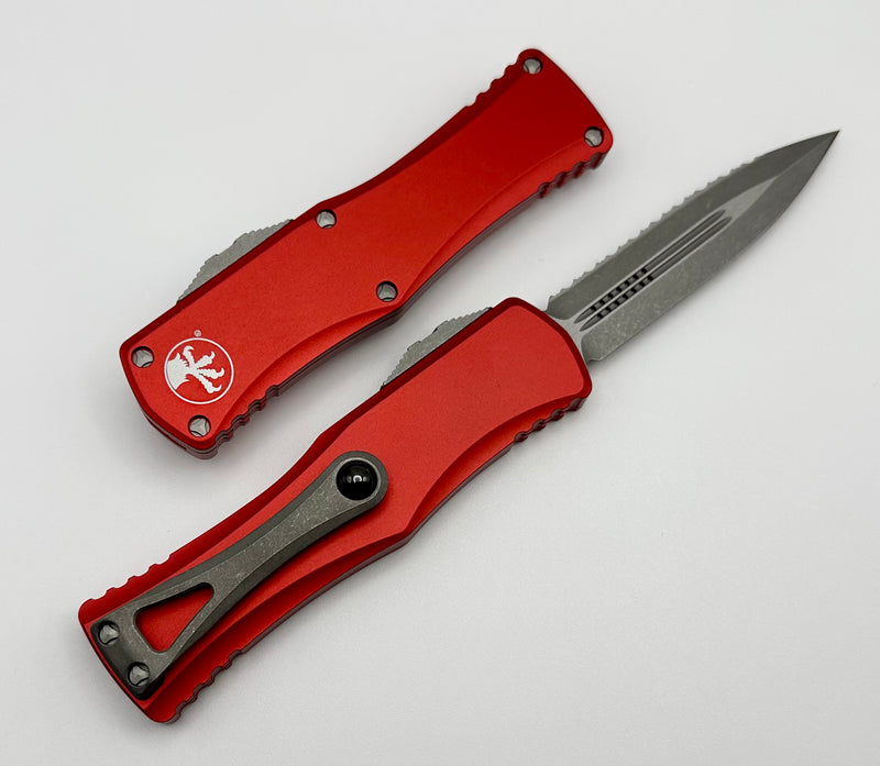 Microtech Hera Double Edge Full Serrated Apocalyptic Standard & Red 702-12APRD