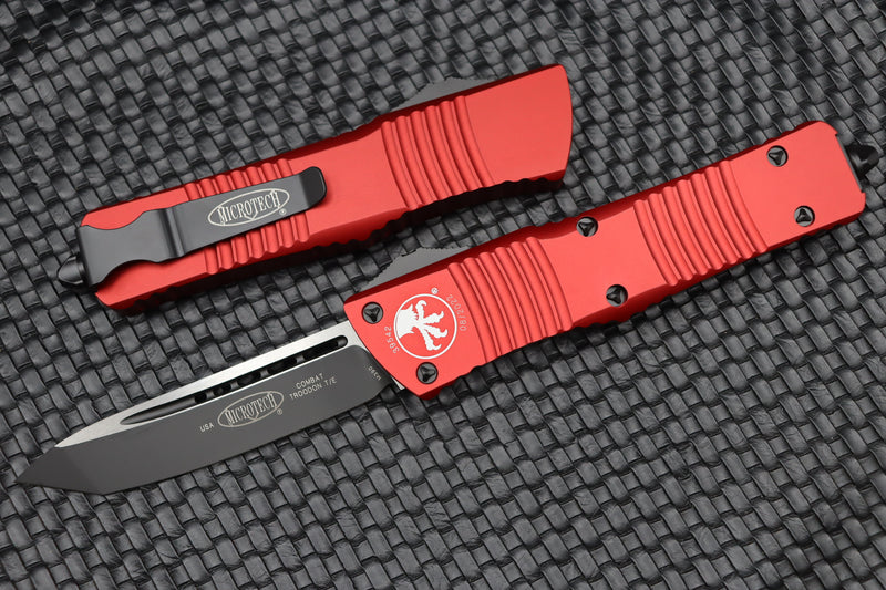 Microtech Combat Troodon Tanto T/E Black Standard & Red 144-1RD