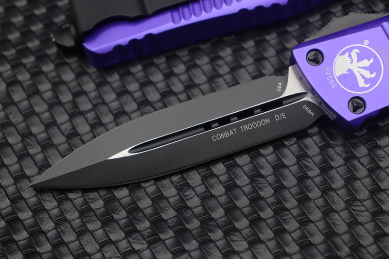 Microtech Combat Troodon Purple w/ Double Edge Black Standard 142-1PU