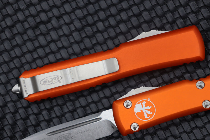 Microtech Ultratech Orange w/ Single Edge Stonewash Standard 121-10OR