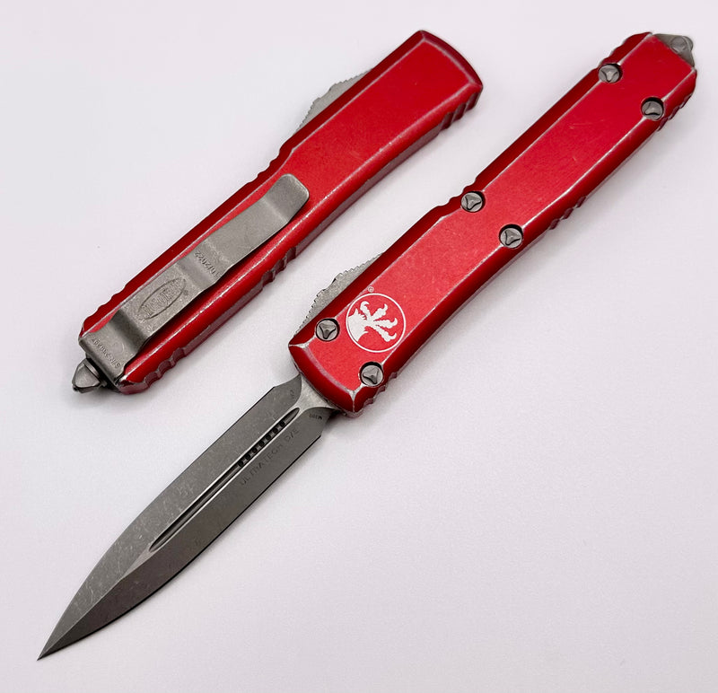 Distressed Microtech Microtech Ultratech Double Edge & Distressed Red 122-10DRD