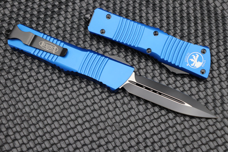 Microtech Combat Troodon D/E Black Standard & Blue 142-1BL