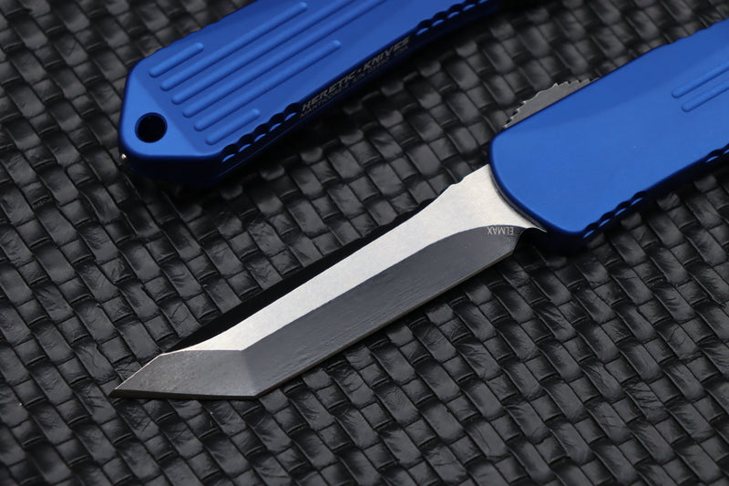 Heretic Knives Manticore E Tanto Battleworn Black & Blue H027-8A-BLU