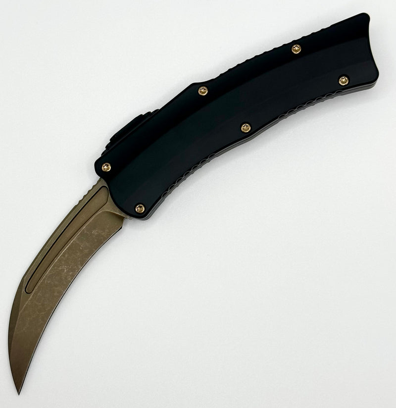 Heretic Iconoclast ROC Bronze & Abalone Button Inlay w/ Black Handle