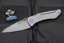 Jake Hoback Knives Summit Titanium w/ Purple Accents & M390 Stonewash