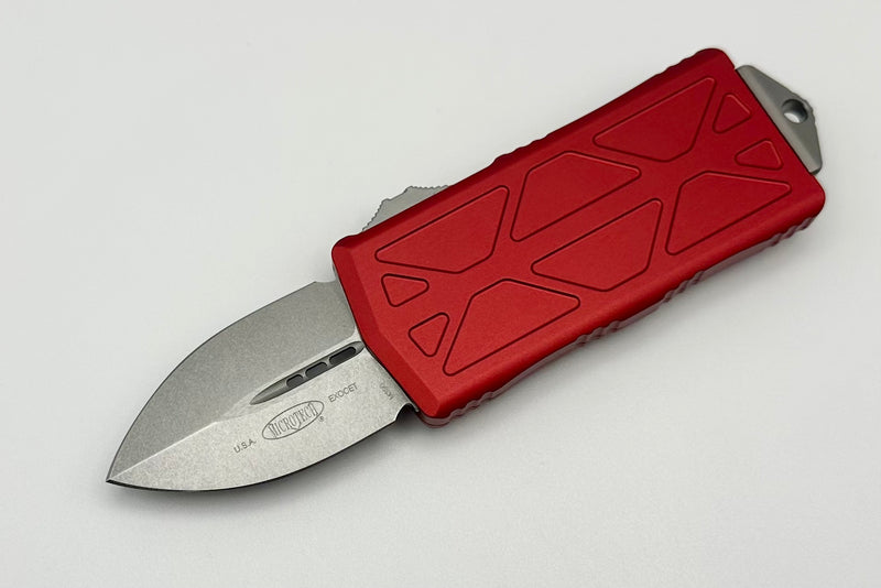Microtech Exocet Double Edge Stonewash Standard & Red 157-10RD