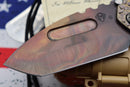 Medford Knife Praetorian T Peaks & Valleys Violet-Bronze Fade & Flamed Hardware with S35 Vulcan Tanto 106-186