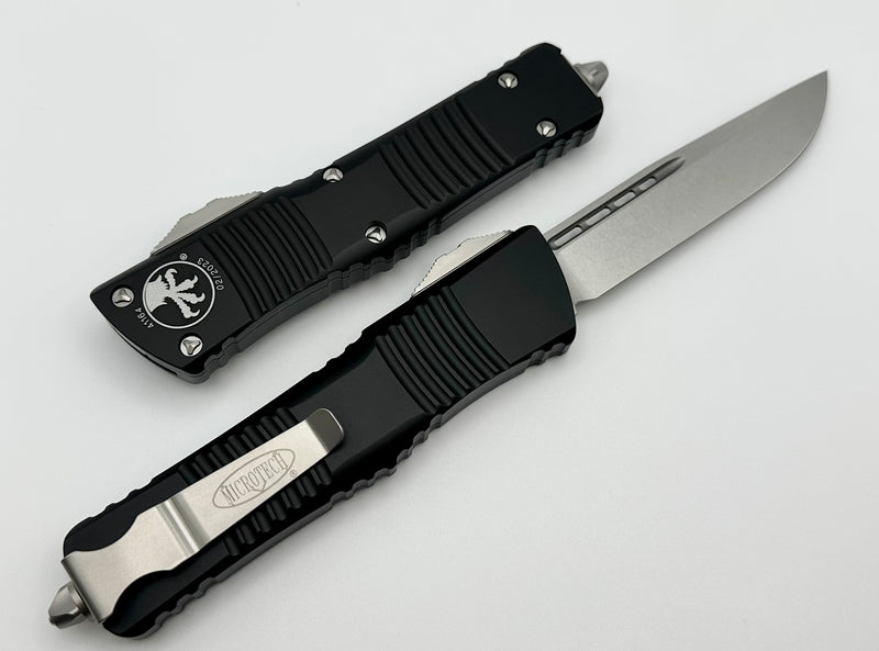 Microtech Combat Troodon Single Edge Stonewash & Black 143-10