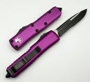 Microtech UTX-85 Single Edge Partial Serrated Black & Violet 231-2VI