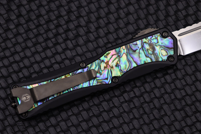 Heretic Knives Colossus Abalone & Tanto Cracked Ice Mirror Polish