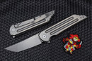 Jake Hoback Knives Kwaiback MK6 Beadblast Stonewash Titanium w/ Fullers & M390