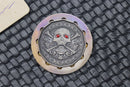 Custom Knife Factory Skull Titanium Engraved Coin