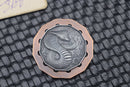 Custom Knife Factory Skull & King Cobra Titanium Engraved Coin