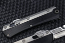 Marfione Custom Knives Glykon Two Tone Stonewash Polished Bayonet w/ Hefted Black Aluminum Handle & Ti Accents