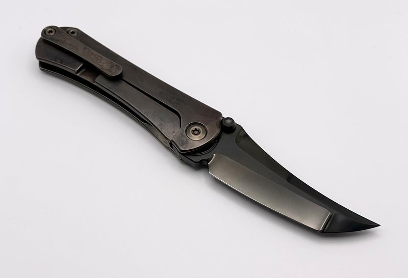 Marfione Custom Knives & Borka Blades SBHF DLC Grind Diamond Finished M390 Blade & Bulletproof Bloodwash Frag Scales