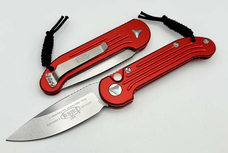 Microtech LUDT Stonewash Standard & Red 135-10RD