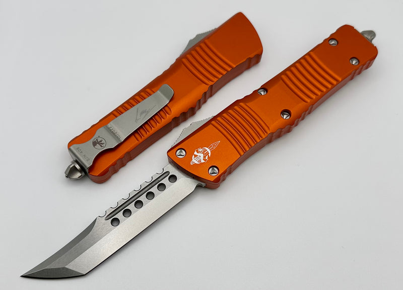 Microtech Combat Troodon Hellhound Stonewash Standard & Orange Signature Series 219-10ORS One Per Household