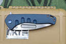 Medford Swift FL Framelock Flipper w/ Tumbled S35 & Blue Ano Handle
