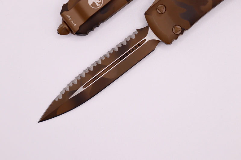 Microtech Ultratech Double Edge Full Serrated Coyote Camo 122-3CCS