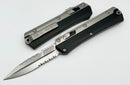 Microtech Glykon Stonewash Serrated Bayonet w/ Bead Blast Overlay 184-12
