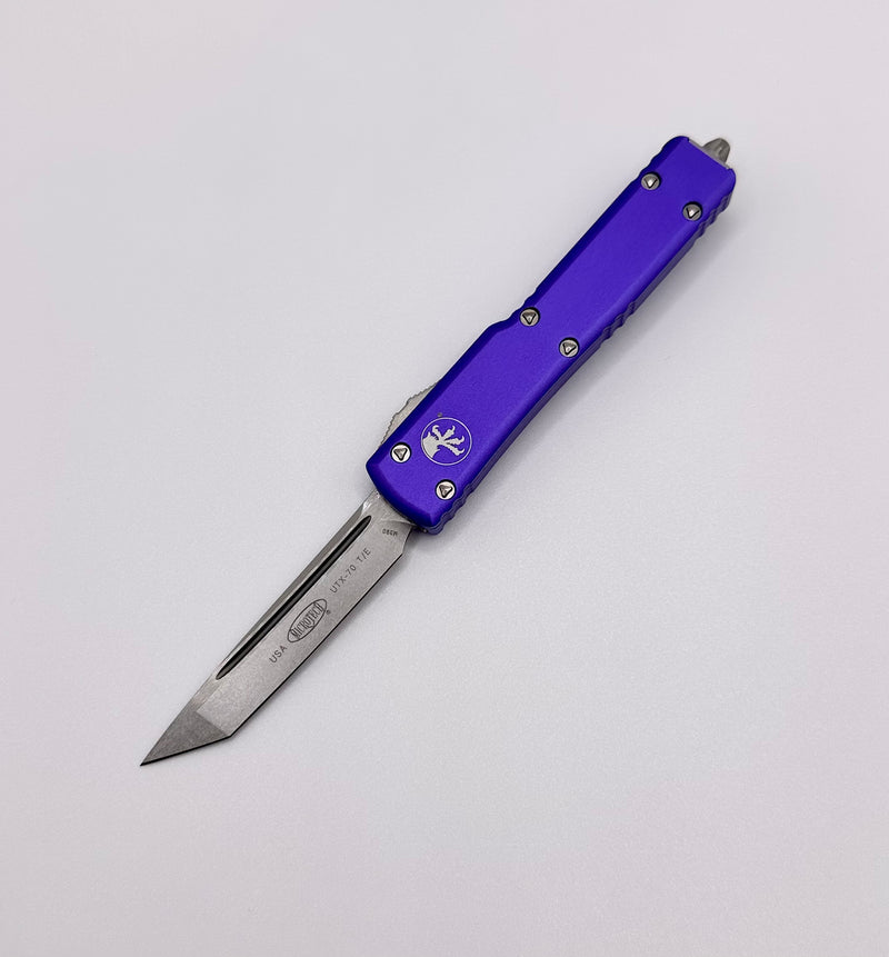 Microtech UTX-70 Tanto Edge Stonewash & Purple 149-10PU