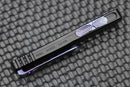 Marfione Hera D/E Spike Grind Hot Blued Vegas Forge Reptilian Pattern Damascus & Black Anodized Handle w/ Zircuti Button & Pocket Clip & DLC Two Tone Hardware