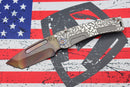 Medford Marauder H Bead Blast "Jasmine Fields" Sculpted Handles, Flamed Hardware/Clip & S35VN Vulcan Tanto