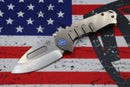 Medford Praetorian Genesis T S35 Tumbled Drop Point & Tumbled Handles w/ Blue Hardware/Clip