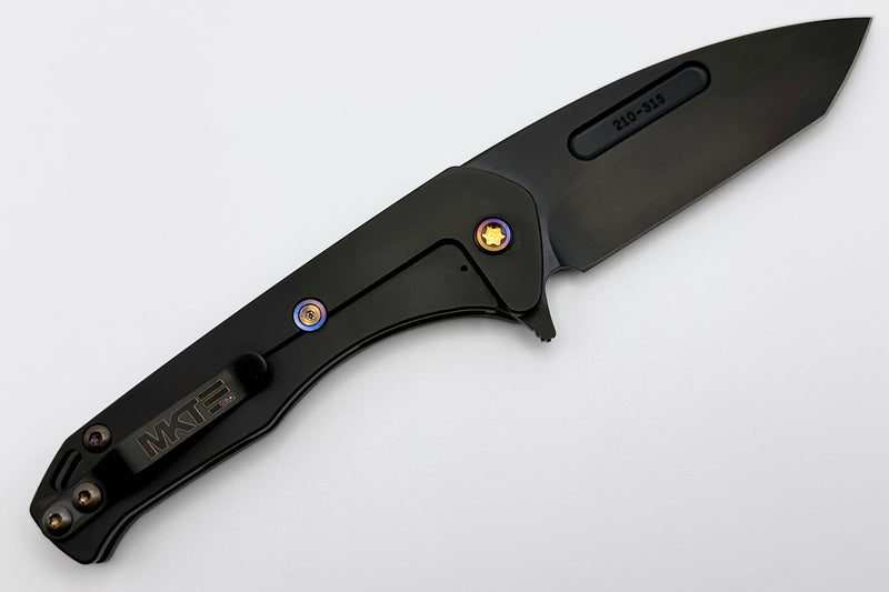 Medford Praetorian Slim Flipper S45VN PVD Tanto & PVD Handles/Clip w/ Flamed Hardware