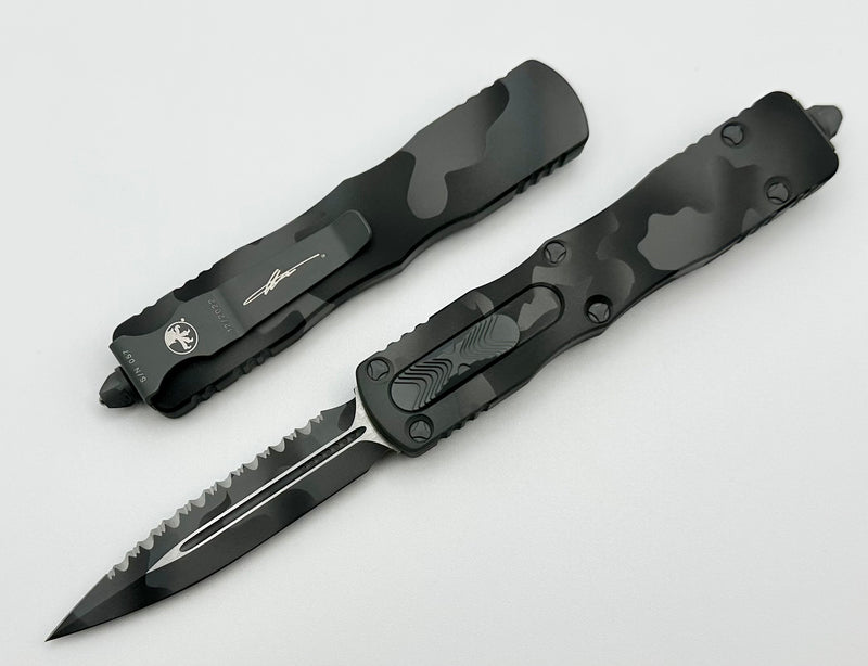 Microtech Dirac Urban Camo w/ D/E Fully Serrated 225-3UCS