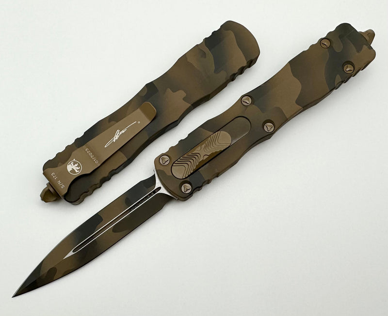 Microtech Dirac Delta Coyote Camo Double Edge 227-1CCS