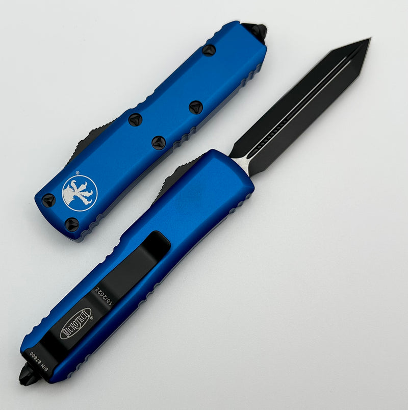 Microtech UTX-85 Spartan Black Standard & Blue 230-1BL