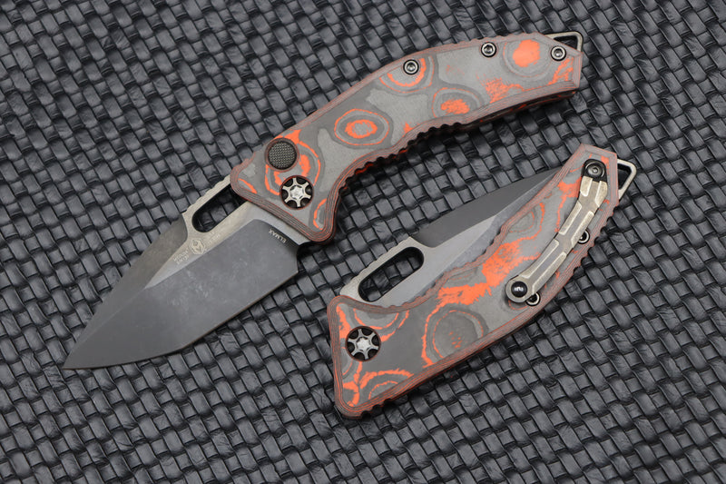 Heretic Knives Medusa Orange Camo Carbon Handles & DLC Tanto