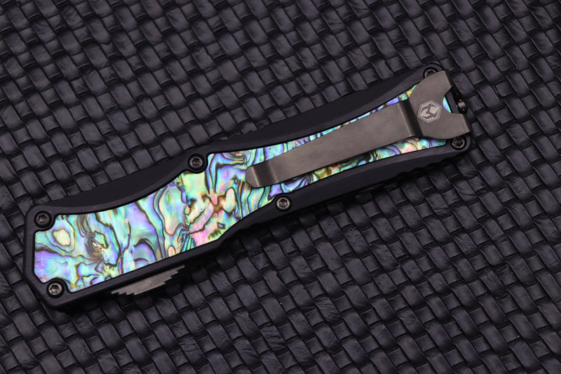 Heretic Knives Colossus Abalone & Tanto Cracked Ice Mirror Polish