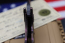 Medford Knife Praetorian T Peaks & Valleys Violet-Bronze Fade & Flamed Hardware with S35 Vulcan Tanto 106-186