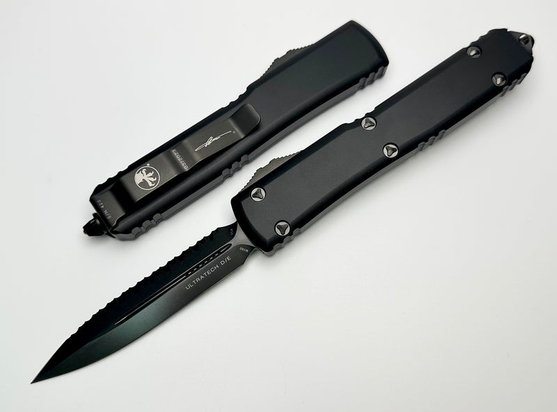 Microtech Ultratech Double Edge DLC Black Tactical Full Serrated Signature Series 122-3DLCTS